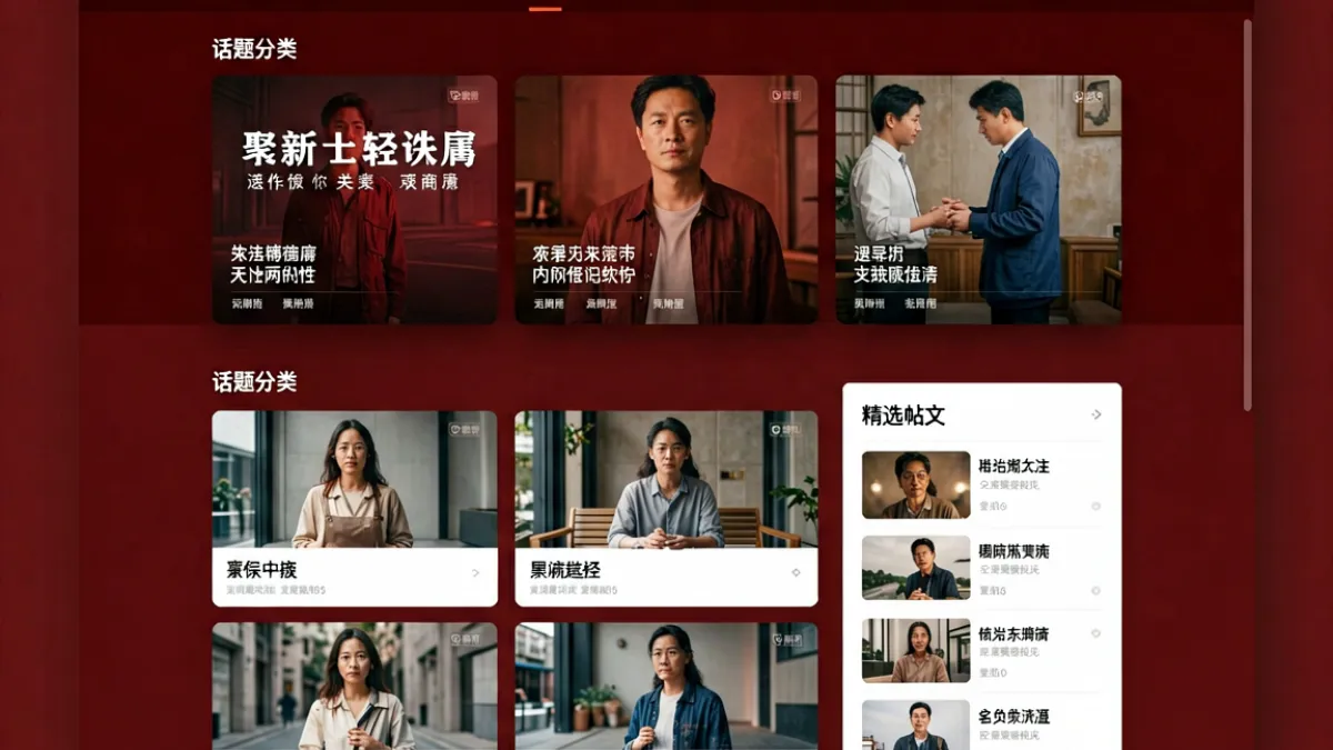 海角乱伦主题内容门户首页全景展示，包含热门话题聚合区域与精选帖文排列布局