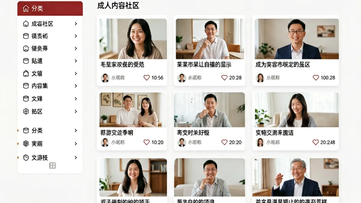 海角乱伦社区平台界面示意图，展示用户投稿帖子列表与分类导航栏的整体布局