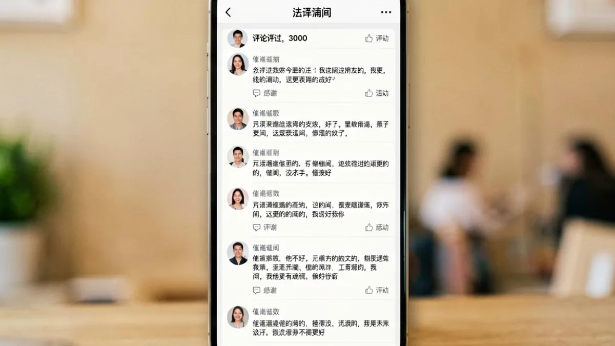 海角乱伦平台连载故事追更文化示意图，展示评论区用户密集互动催更的热闹场景